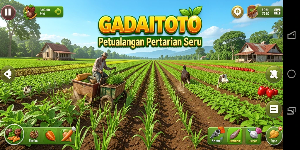 Tangkapan layar utama GADAITOTO menampilkan petualangan pertanian yang seru.