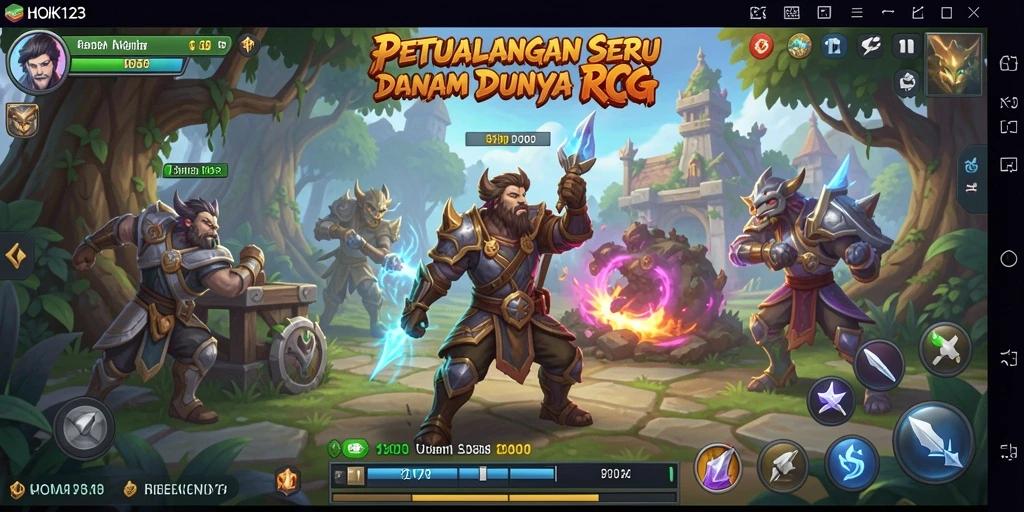 Tangkapan layar HOKI123 menampilkan aksi seru dalam pertarungan RPG.