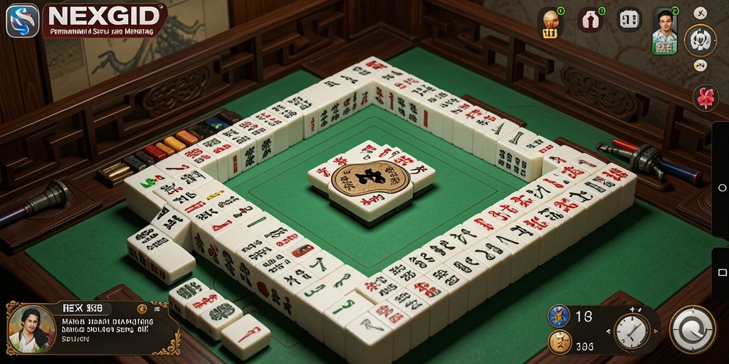 Tampilan gameplay seru dari NEXGID dalam permainan Mahjong.