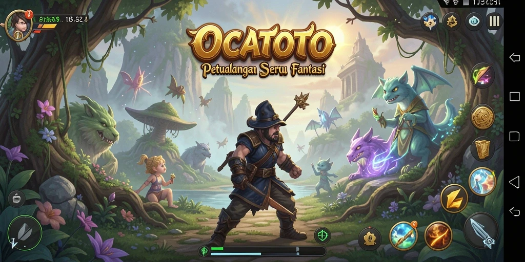 Tampilan menarik gameplay RPG OCATOTO yang menampilkan pertarungan epik.