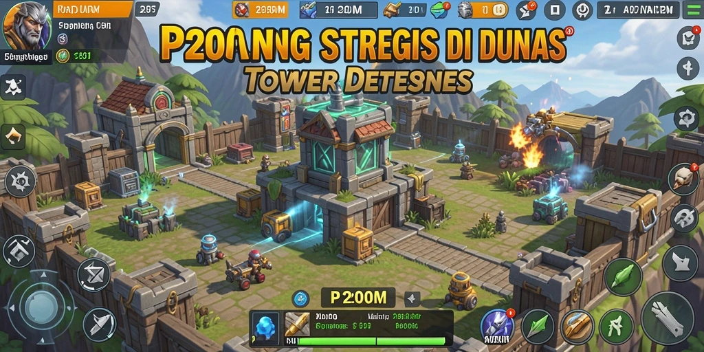 Tampilan gameplay menarik dari P200M di Tower Defense.