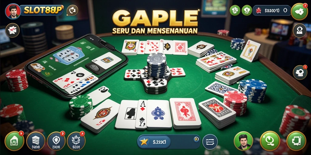 Tampilan menarik gameplay SLOT88JP dengan mode permainan Gaple.